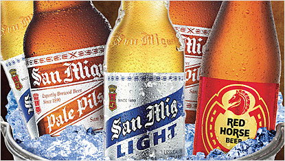 Pale Pilsen, San Mig Light and Red Horse by San Miguel